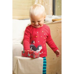 Top - ANIMALS - Frugi - Adventure - DOG - Red Husky Dog and stars - unisex