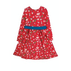 Dress - SKATER - Long sleeves - Frugi - Festive - PARTY - RED - Let’s party - Party Bow Dress