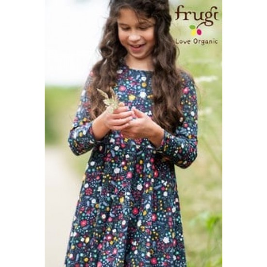 Dress - SKATER - Long sleeves - Frugi - FLOWERS - SARA - SLUB material - Mountainside floral  