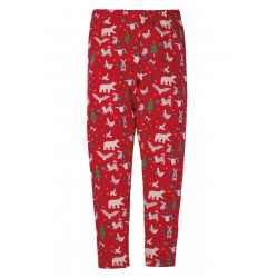 Trousers and Leggings  - Leggings - Frugi -  Libby - Christmas Let's Red  Party - 12-18m  2-3, 3-4, 5-6, 6-7 7-8yr   -  40% off sale - sale offer