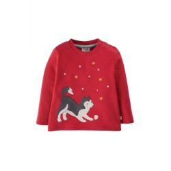 Top - ANIMALS - Frugi - Adventure - DOG - Red Husky Dog and stars - unisex