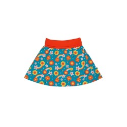 Skort - Flowers - Frugi - Rosina - Dahlia - Teal Orange Flower Daisies Skies