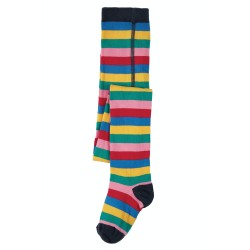 Tights - Frugi - Tamsyn - Navy hem Rainbow Stripe 0-6m, 6-12m