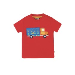 Top - Frugi - Playdate Tee - Red Truck - last size 3-6m