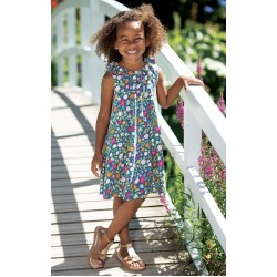 Dress - Frugi - Dina - Slub Sleeveless Dress - Flower Valley 