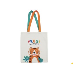 Bag - TOTE - ANIMALS - Frugi - Canvas - TIGER - Soft White - sale