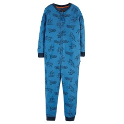 Pyjamas - Onesie Pjs - FRUGI - Zennor Zip Up All In One - Slim Fit  PJ - Tigers