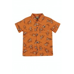 Top - Frugi - Rupert Jersey Shirt - Marigold Orange - Tigers 