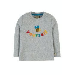 Top - Frugi - Chatter - Grey Rainbow Bee Bug - Bee Yourself 