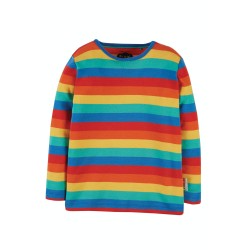 Top - STRIPES - Frugi - Favourite - Rainbow Orange Bright Stripe