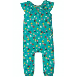 Trousers - Dungarees Playsuit Romper - Frugi - Esther - Rainbow Holi Dots