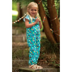 Trousers - Dungarees Playsuit Romper - Frugi - Esther - Rainbow Holi Dots