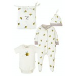 Babygrow Set - Frugi - Baby Gift Set - Buzy Bee -  Babygrow, body, hat and bag - worth £37 - 6-12m left in clearance - last size clearance Sale