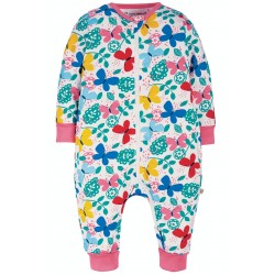 Babygrow - Frugi - ZIP Suit Romper or PJ onesie - Mini White Rainbow Butterflies -12-18, 18-24m and  2-3, 3-4yr - SALE