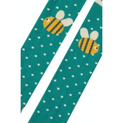 Tights - Frugi - Fun Knee Tights - Green Bee Bug 0-6m, 6-12m - last 2