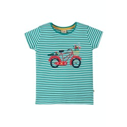 Top - Frugi - CAMILLE - BIKE - Flower and green stripe 