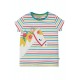 Top - Frugi - CAMILLE - HORSE - White and rainbow multi stripe - last size