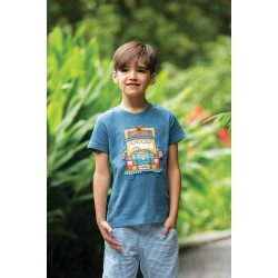 Top - VEHICLES - Frugi - Carsen - TRUCK - India Blue - last size  8-9y