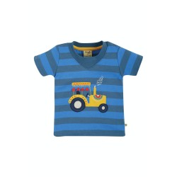 Top - FARM - Frugi - EASY ON - TRACTOR - Blue Stripe 