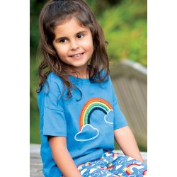 Top - Frugi - Myla - Blue Rainbow - last 6-7, 7-8y