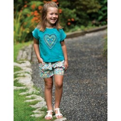 Top - Frugi - Sophia - Heart - Jewel Green