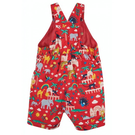 Trousers - Dungarees - Summer - Frugi - Reversible - Rury - Summer - True Red India Animals 