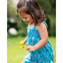 Playsuit Romper - HORSES - Frugi - Senna - Teal India - last 2-3, 3-4y