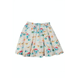 Skirt - Animals - Frugi - Fiona - Animals - At the Taj - White Indian Animals -2-3, 3-4, 8-9y