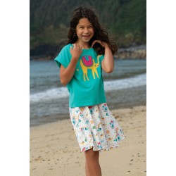 Skirt - Animals - Frugi - Fiona - Animals - At the Taj - White Indian Animals -2-3, 3-4, 8-9y