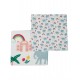 Muslins and Blankets - Muslins - FRUGI - 2pc - Elephant with Flowers and Rainbow 