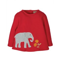 Top - ANIMALS - Frugi - Connie - Red -  Elephant 