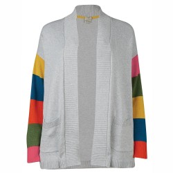 ADULT - Cardigans - FRUGI - Carrie - Grey and Rainbow sleeve 