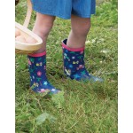 Shoes and Slippers - Frugi -  Outerwear - Welly Wellington Boots Shoes  - Puddle Buster- Marine Blue Farm Tractors -  size shoe 13 (EU 32) and 2  (EU 34) -  last 2 in clearance sale