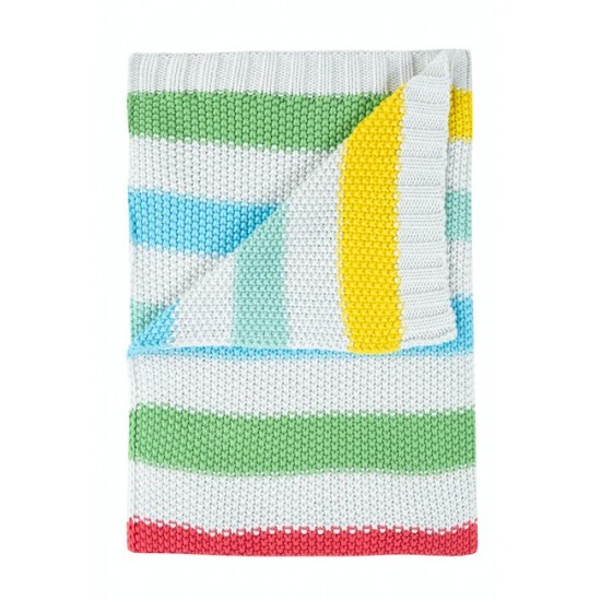 Muslins and Blankets - Blanket - Frugi - Welcome Home - Rainbow multi stripe 