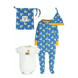 Babygrow set - Frugi - Puddle Ducks - Babygrow,  hat  and body in a bag  - perfect gift  worth £37 - 3-6m - last one  clearance sale