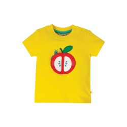 Top - Frugi - APPLE -  short sleeve - Yellow with Peek a boo  - last size