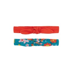 Hair Accessories - Band - Frugi - Astrid - 2 pc - Dahlia Teal Skies Flowers and Tiger Orange 0-5 or 6-12 yr