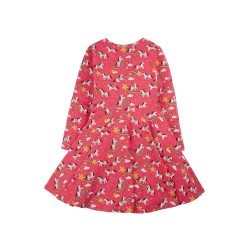 Dress - SKATER - Unicorn - Long sleeves - FRUGI - Watermelon Pink Cosmic Rainbow 