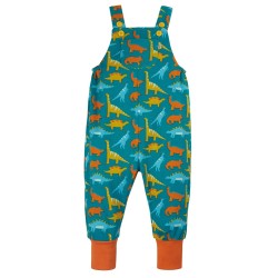Trousers - Dungarees Parsnips - FRUGI - Blue Jurassic Dinosaurs