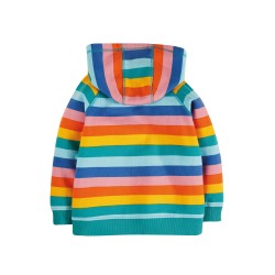 Hoody - Frugi - STRIPE - Dorothy - Rainbow Pink Blue 