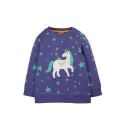 Jumper - UNICORN - Frugi - Sammy - Sweatshirt - Cosmic Purple Stars - last size 