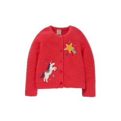 Cardigan - Frugi - Cerys - Pink Unicorn Rainbow Star - last 2-3yr