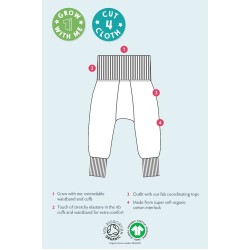 Trousers - Parsnip Pants - Garden - FRUGI - FLOWER - Green Daisy flower  2-3, 3-4y