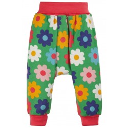 Trousers - Parsnip Pants - FRUGI - FLOWER - Green and Rainbow Daisy flower 