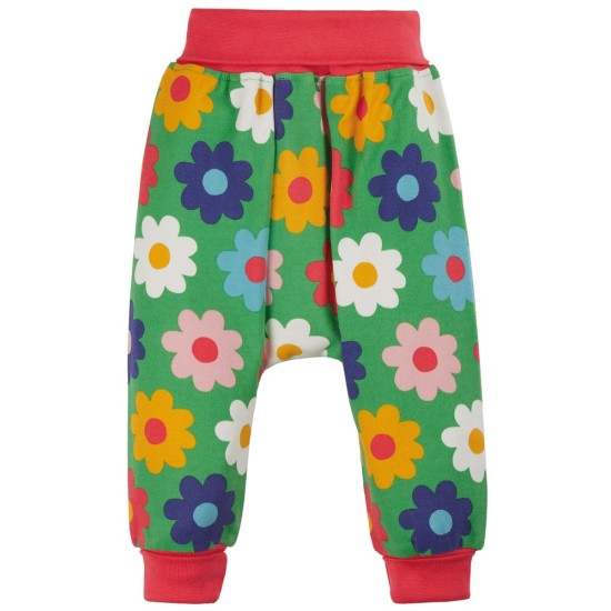 Trousers - Parsnip Pants - FRUGI - FLOWER - Green and Rainbow Daisy flower 