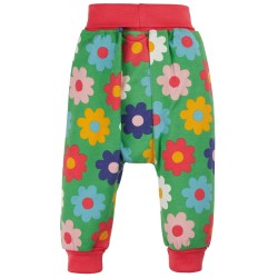 Trousers - Parsnip Pants - Garden - FRUGI - FLOWER - Green Daisy flower  2-3, 3-4y