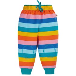 Trousers - Crawlers - Frugi - STRIPE - Mid Pink Rainbow 