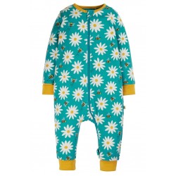 Babygrow - Frugi - Zelah romper- Pyjama - Zip Up - Camper Nice Daisy Flower Bee  - 0-3, 3-6, 6-12m  SS22 - 35% off mid season online sale 