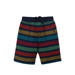 Shorts - STRIPE - Frugi - MORVAH - Indigo Blue Rainbow