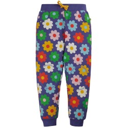 Trousers - Joggers - FLOWERS - Frugi - Daisy Purple Flowers Power